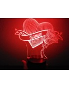 Lampe coeur et rose fête des mères