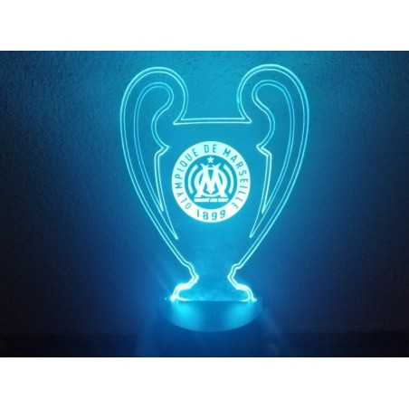 Lampe Led OM  (coupe league des champions logo rond OM)