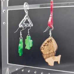 Support boucles d’oreilles bois avec 8 cintres