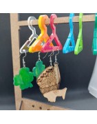 Support boucles d’oreilles Plexi. transparent avec 8 cintres