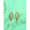 Boucles d’oreilles en bois forme feuilles