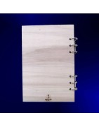 Carnet en bois motif plante