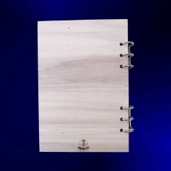 Carnet en bois motif plante