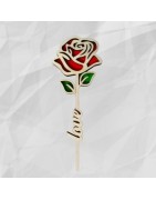 Rose st valentin peinte en bois love