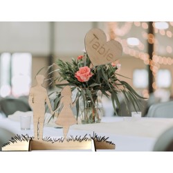 Marque table couple et ballon coeur