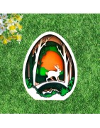 Oeuf de pâque lapin dans la forêt