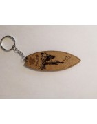 Porte clefs surf bois