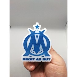 Désodorisant voiture logo OM droit au but en acrylique