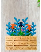 Jardinière de fleurs en bois peint à la main