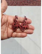 Boucles d'oreilles en bois inspiration ethnique