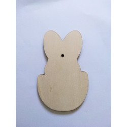 Lapin de pâques en bois, peint à la main avec initiale du prénom