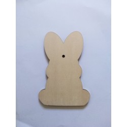 Lapin de pâques en bois, peint à la main avec initiale du prénom