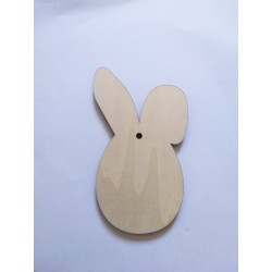 Lapin de pâques en bois, peint à la main avec initiale du prénom