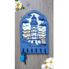 Porte-clés mural phare en bois