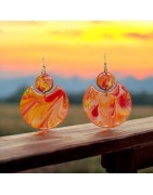 Boucles d'oreilles en bois peintes à la main