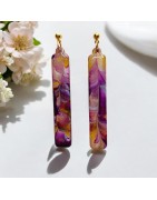 Boucles d'oreilles en bois peintes à la main