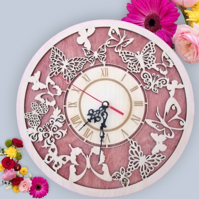 Horloge papillons