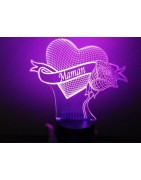 Lampe coeur et rose fête des mères